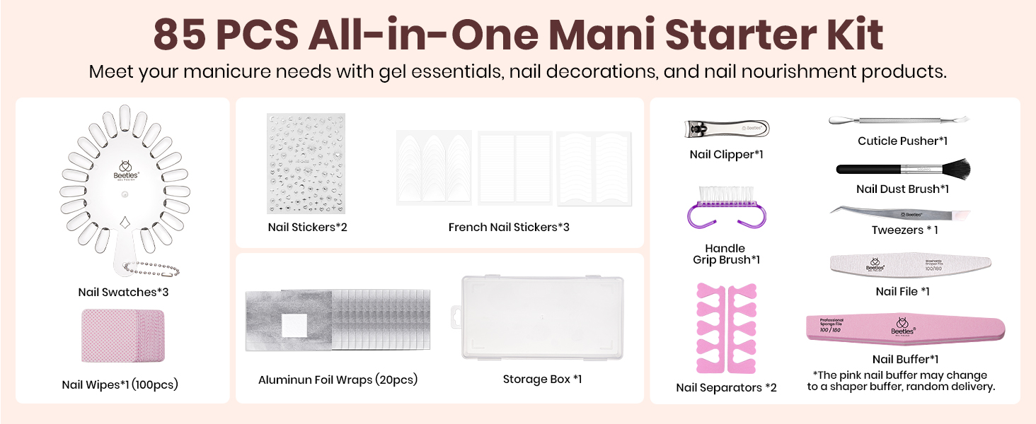 Beetles Gel Nail Polish Kit with U V Light