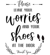 SUPERDANT Please Leave Your Worries and Shoes at The Door Front Door Wall Decals Vinyl Wall Stick...