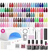 Beetles Gel Nail Polish Kit with U V Light 80Pcs Color Enchantment 55 Colors Gel Polish Starter K...