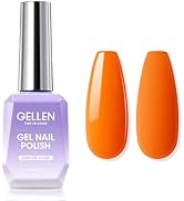 Gellen Gel Nail Polish, 18ml Orange Gel Polish Spring Summer Bright Orange Nail Polish Gel Soak O...