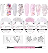 Makartt 3D Nail Gel Art for Nails Starter Kit: 4 Colors 3D Sculpting DIY Manicure Solid Gel Build...