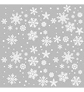 SUPERDANT White Snowflake Wall Decal Pentagram Shape Snowflakes Wall Sticker Removable Winter The...