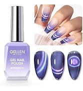 Gellen Cat Eye Gel Nail Polish, 18ml Blue Purple Color Cat Eye Gel Polish with Magnet Stick, Holo...