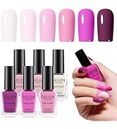 Gellen Light Purple Regular Nail Polish Non Gel, Fast Air Drying Nail Polish No UV Light Needed 6...