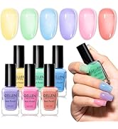 Gellen Pastel Jelly Nail Polish, Sheer Natural Traditional Regular Nail Polish Quick Dry Spring S...