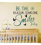 SUPERDANT Inspirational Quotes Wall Stickers Be The Reason Someone Smiles Today Vinyl Lettering D...