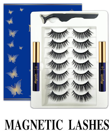 7 Pairs Reusable Cat-eye Medium Magnetic Lashes with 2 Tuble Magnetic Eyeliner