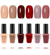 Gellen Nail Polish Set, Quick Air Dry 6 Warm Colors Trendy Regular Nail Polish Kit for Nail Manic...