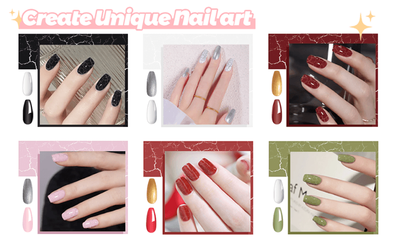 3d la blooming white pinturas uñas spider colors Crackle gel nail art supplies glue polish black