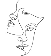 SUPERDANT Figure PVC Wall Sticker Line Abstract Woman face Line Pattern Wall Decals Lovers DIY Vi...