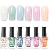 GELLEN Shimmer Pastel Nail Polish, Buildable Sheer Natural Regular Nail Polish Quick Dry Transluc...