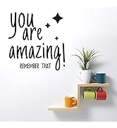 SUPERDANT You are Amazing Quotes Wall Stickers Vinyl Inspirational Wall Decals DIY Saying Art Hom...