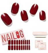 NAILOG Semi Cured Gel Nail Strips 20pcs Long Lasting Nail Polish Strips, Salon-Quality Gel Nail S...