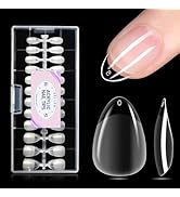 Gellen Gel Nail Tips Easy Nail Extension 504Pcs Short Almond Nail Tips Half Matte Nail Tips Press...