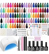 Beetles Gel Nail Polish Kit with U V Light 53 Pcs Emotional Spectrum 32 Colors Gel Polish Nail Ki...