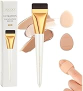 docolor Flat Foundation Brush for Liquid Makeup 2Pcs Mini Powder Puff Set Premium Korean Makeup B...
