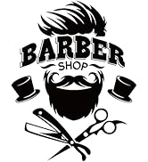 SUPERDANT Barber Shop Wall Sticker Black and White Hairdressing Theme Vinyl Wall Decor Barber Sho...