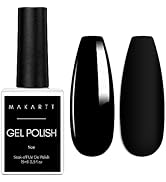Makartt Black Gel Nail Polish 15ml, Noir Soak Off Gel for DIY Manicure & Nail Art Designs, UV/LED...