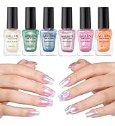 Gellen Holographic Regular Nail Polish Non Gel, Fast Air Drying Nail Polish No UV Light Needed Sp...