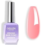 Gellen Rubber Base Gel For Nails, 18ml Builder Base Gel Nude Pink Gel Nail Polish, 4 in 1 Base Co...