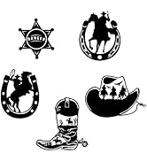 SUPERDANT Cowboy Boots Wall Decals Cowboy Hats Vinyl Wall Stickers Rustic Decor Western Style Rid...
