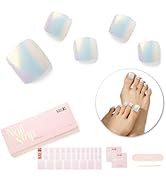 NAILOG Semi Cured Gel Nail Strips, Toe Nail Polish Strips with Glossy Gel Finishing | Buy 3 Get 1...