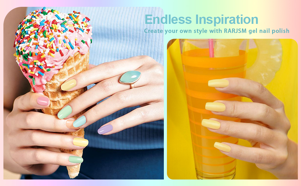 Rainbow Ice Cream Gel Nail Polish