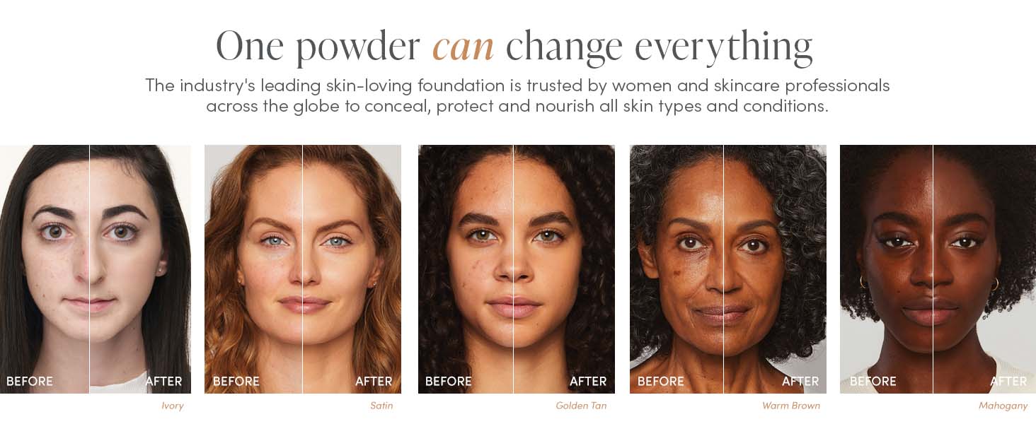 NEW PurePressed Base Mineral Foundation Before and After