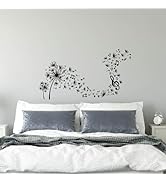 SUPERDANT Dandelion Wall Decal Music Notes Wall Sticker Removable Peel and Stick Waterproof Wall ...