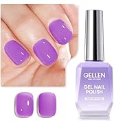 Gellen Jelly Gel Nail Polish, 18ml Jelly Bright Purple Gel Polish Translucent Purple Jelly Gel Po...