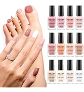 GELLEN Nail Polish Set, French Tip Manicure Nude White Regular Nail Polish Quick Air Dry Bright 1...