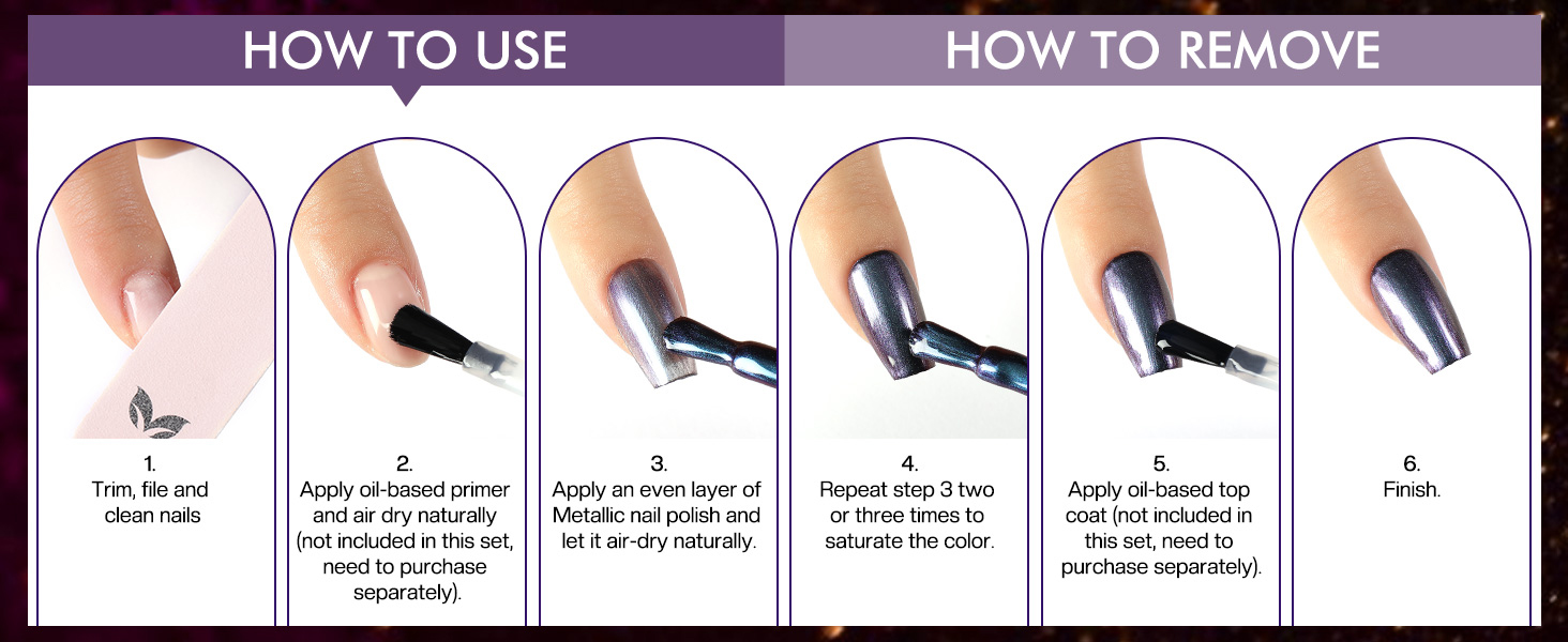 Holographic Metallic Nail Polish Set