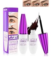 Peel Off Tattoo Eyebrow Gel Tinting,2pcs Dark Brown Easy Peel-Off Eye Brow Tint,Waterproof Long-l...
