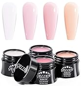 GELLEN Builder Gel Kit - Nail Extension Gel Nude Pinks White Light Orange Builder Nail Gel Kit 4 ...