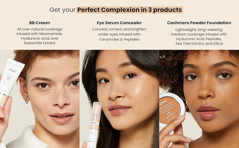 JOAH perfect complexion powder foundation full coverage pressed powder medium coverage