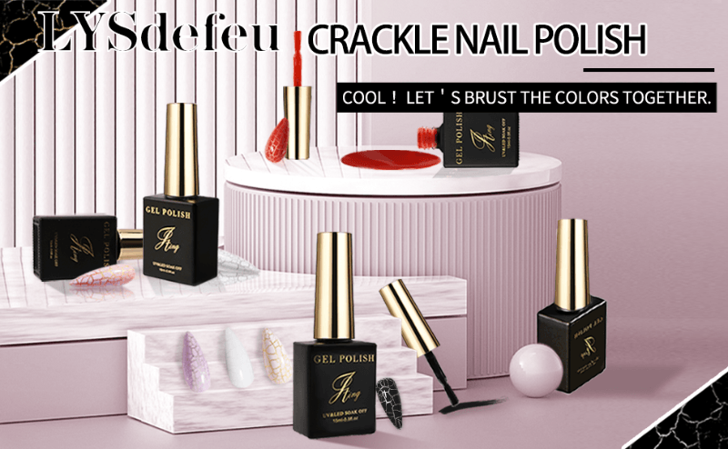3d la blooming white pinturas uñas spider colors Crackle gel nail art supplies glue polish black