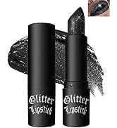 Black Diamond Glitter Matte Lipstick, Gothic Shiny Lip Gloss, Sparkling High Pigment Longlasting ...