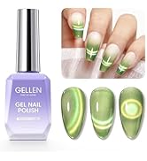 Gellen Cat Eye Gel Nail Polish, 18ML Bright Green Magnetic Gel Polish Rainbow Cat Eye Gel Nail Po...