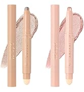 Docolor Eyeshadow Stick, 2Pcs Cream Eye Shadow Stick Brightener Eyeshadow Pencil Crayon Highlight...