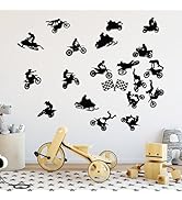 SUPERDANT Dirt Bike Wall Stickers Motocross Wall Decal Motorcycle Black Vinyl Art Decor Outdoor S...