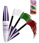 5D Colored Mascara for Eyelashes-3 Colors White Red Green Longlasting Waterproof Mascara Volume a...
