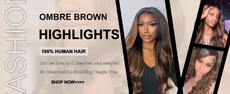 unice ombre brown highlight body wave human hair bundles double wefts durable no shedding no tangle