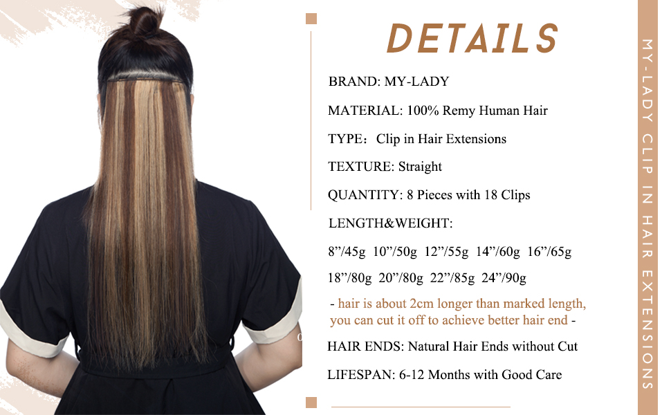 Clip in Hair Extensions 100% Real Remy Human Hair 2