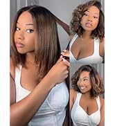 Julia Hair 10 Inch Light Yaki Bob Wigs Human Hair Glueless Bye Bye Knots 7x5 HD Pre Cut Lace Wig ...