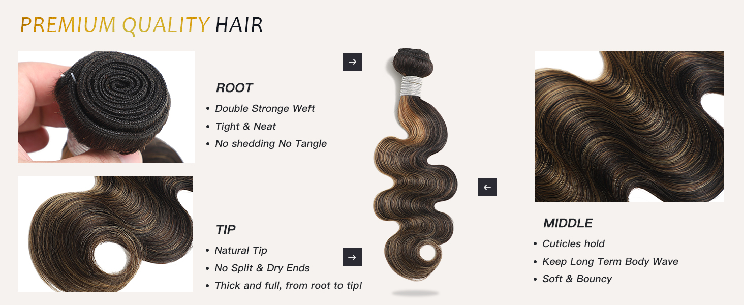 Honey Blonde Bundles Frontal Closure Highlight BodyWave Human Ombre Balayage Piano Color SewIn Weave