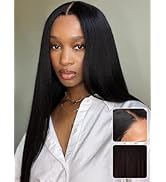 Julia Hair Bye Bye Knots Glueless Wig Yaki Human Hair Lace Wig Invisible Knots Put On and Go Pre ...
