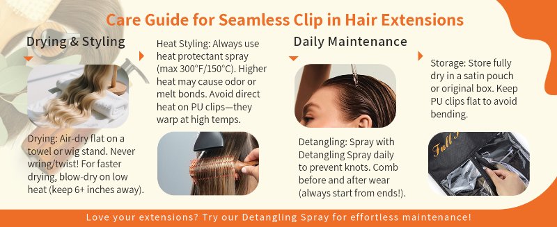 Seamless Clip in Hair Extensions Clip in Extensions PU Weft Real Hair Extension Silky Straight