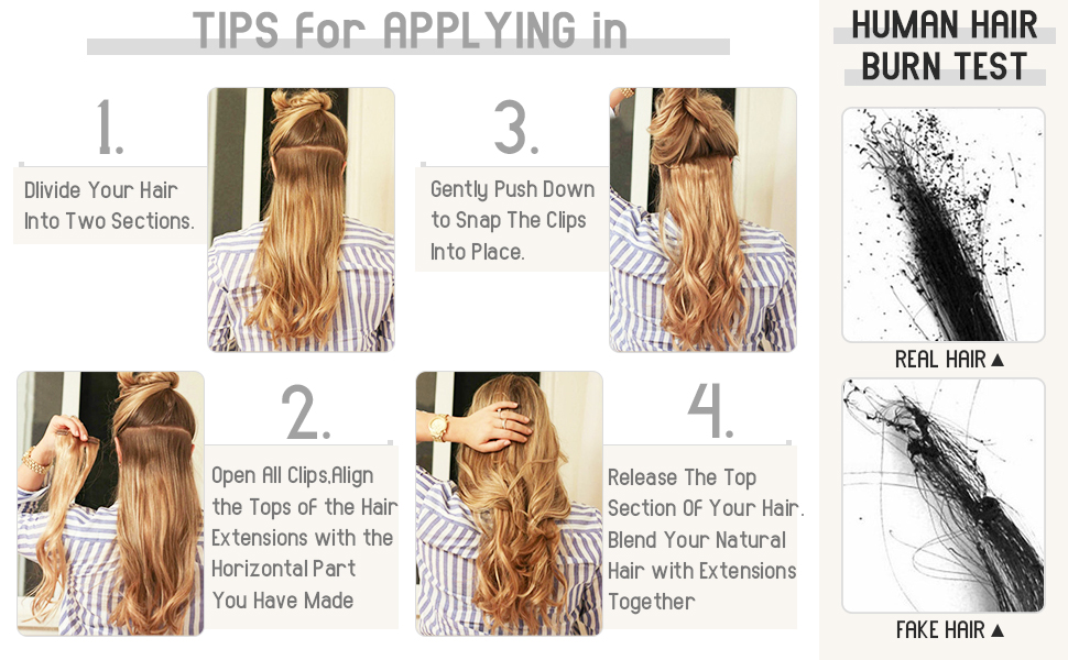 clip in hair extensions real human hair