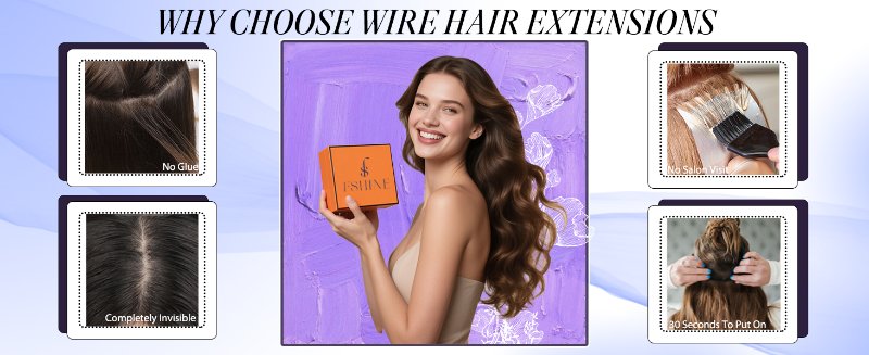 invisible wire hair extensions real human hair ombre brown hair extensions remy human hair