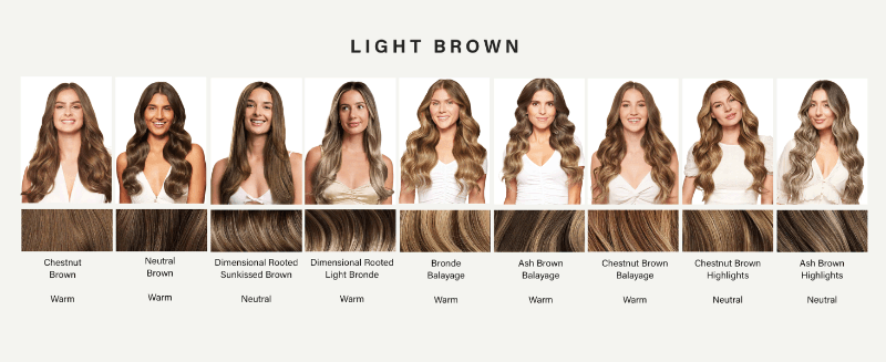 Light Brown Hair Extension Chart